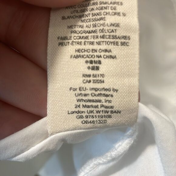 Free People White Show Some Shoulder Cotton Tie Sleeve Off Shoulder Top Small - Picture 6 of 9